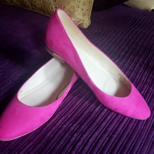 Nine West Hot Pink Suede Flats